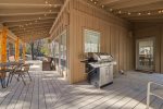 Deck with lighting, natural gas barbecue