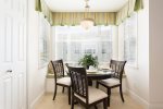 The breakfast nook is the perfect place to enjoy your morning coffee