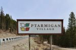 Entry sign for Ptarmigan Village off 