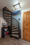 Spiral Staircase to lower level bedrooms