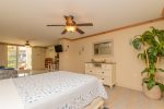 Spacious guest bathroom with vanity and tub/shower combination