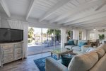 Living room area with canal views