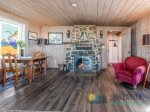 A cozy wood fireplace. One bundle of firewood will be provided.