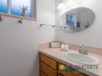 A half bathroom is attached to the King bedroom.