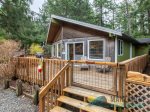 The gate can close so the kids can safely be on the deck while the group enjoys the fresh air.