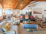 There is a natural flow from the living room into the dining room and the kitchen.