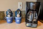 Coffee maker to get the morning started.