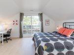 The third bedroom has a queen bed.