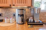 Traditional coffee maker and a Keurig.