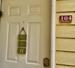 Front door to Hale Hau`oli unit on end of building, quiet