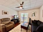 Full view of living room with smart TV