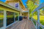 large comfortable deck with views to Plumas Pines Golf Reosrt