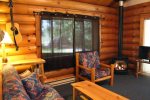 living room with propane fireplace