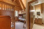 Upstairs room with two sets of bunk beds