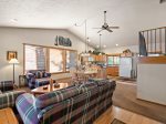 Basement bonus living area with propane fireplace