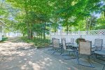 Patio area with tables for enjoying a meal outside 
