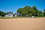 Sand volleyball and basketball courts for your use 