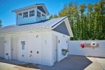 Association swimming pool with bathrooms and outdoor shower 