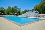 Association swimming pool with outdoor furniture 