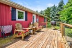 Seating area on the deck just off the kitchen