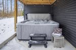 Private hot tub is open for your enjoyment year-round