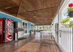 Outdoor seating at the marina clubhouse