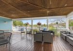 Outdoor seating at the marina clubhouse