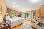 Front bedroom in the carriage house offers full views of Lake Michigan 