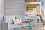 The lower deck is the perfect place to sit and watch the water 