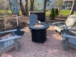 Gather around the propane fire pit and share stories about the day`s adventures