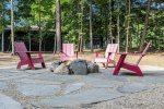 Wonderful backyard fire pit area 