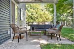Covered patio off the dining area is a great place to relax 