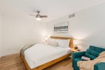 Upper level king bedroom also has a convertible chair which could provide short term sleeping space 