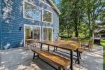 Amazing back patio space overlooking the backyard and nature 