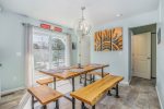 Sliding glass door leads to back patio.