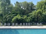 Lots of seating around the new year round pool 