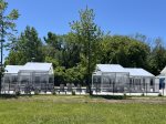 The Harbor Club Community Pool has an enclosure that opens and closes