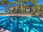 The spacious pool at Beachside Tennis offers a lot of space for guests.