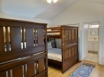 Upstairs bunkbed room x 4 double beds with full bathroom