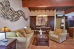 Living room with queen sofa bed.