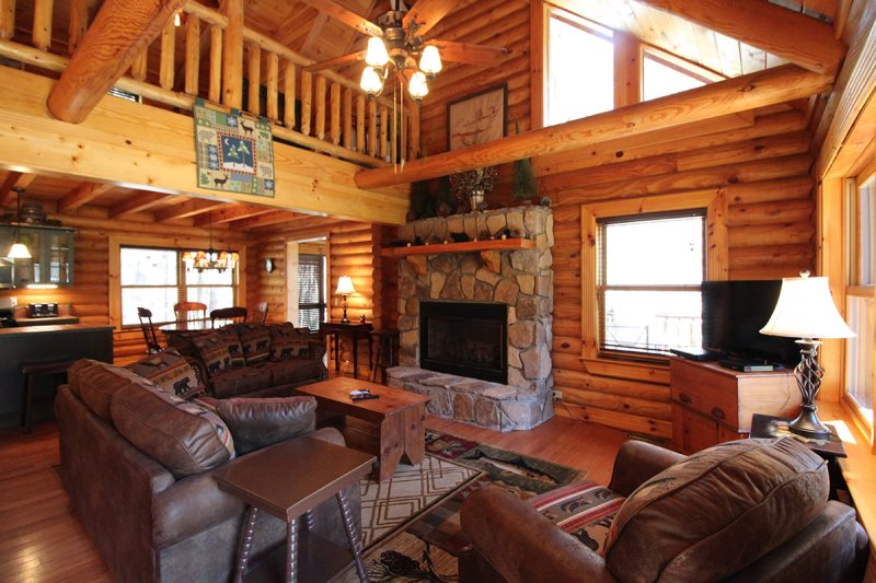 Large Three Bedroom Log Cabin Rental Near Bryson City Nc