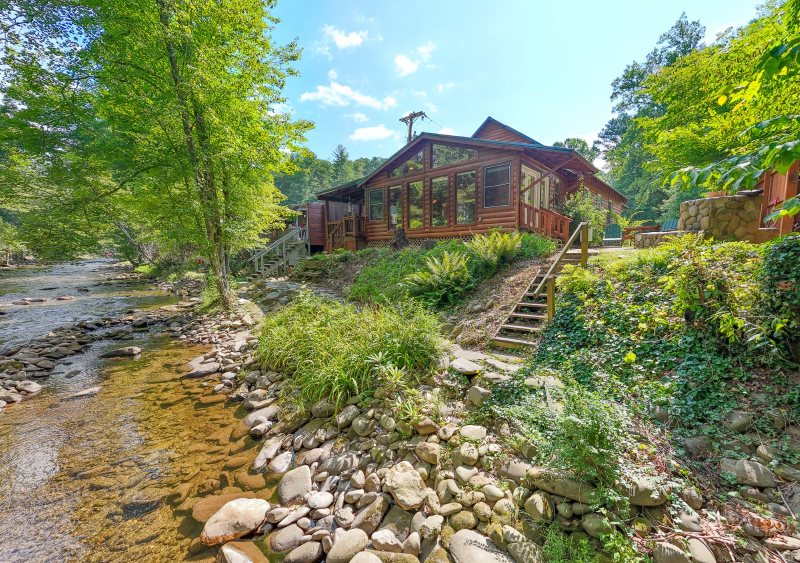 Affordable Creekside Two Bedroom Cabin Rental In Bryson City Nc
