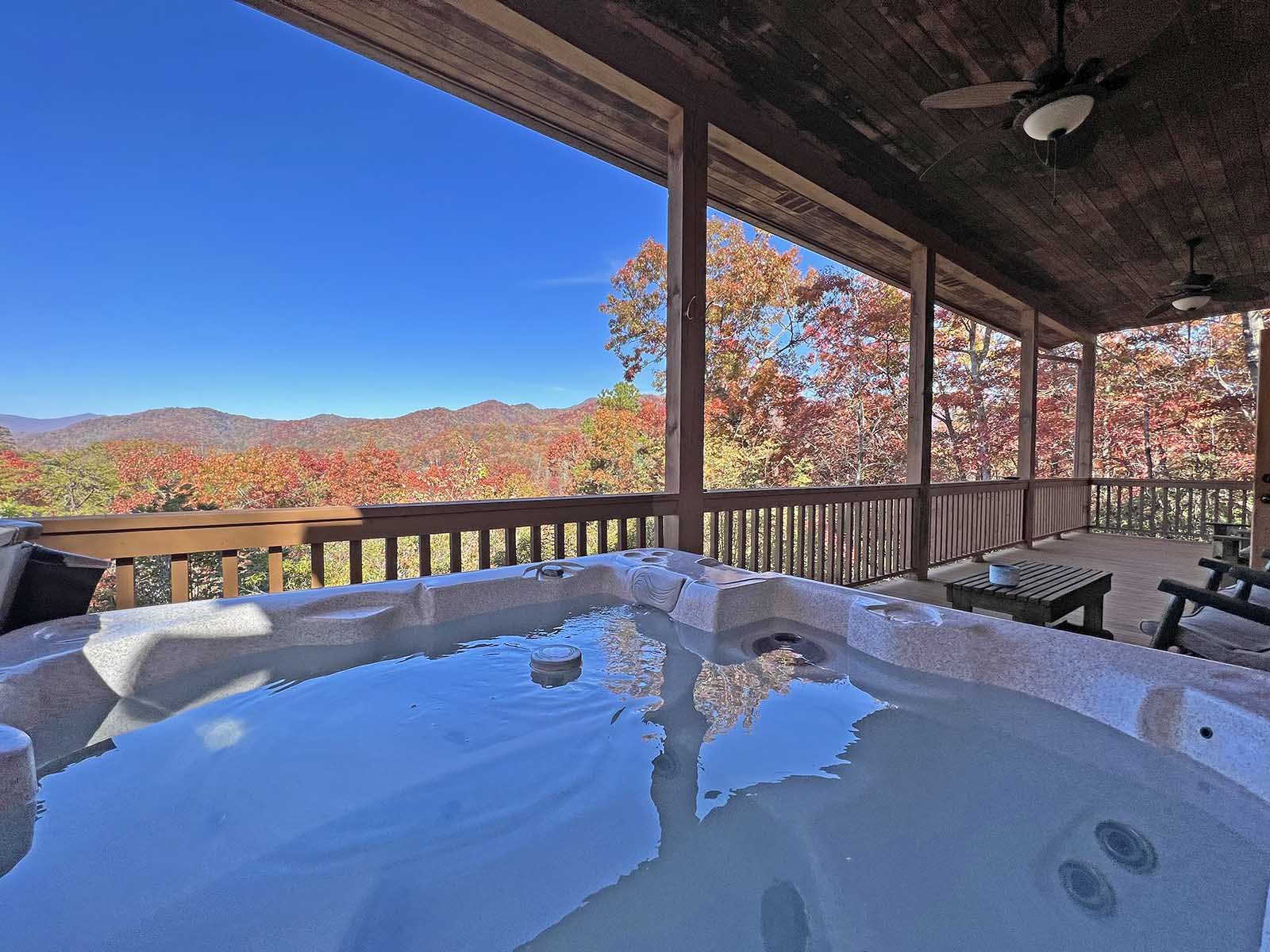 Two Bedroom Log Cabin Near Cherokee NC with Hot Tub
