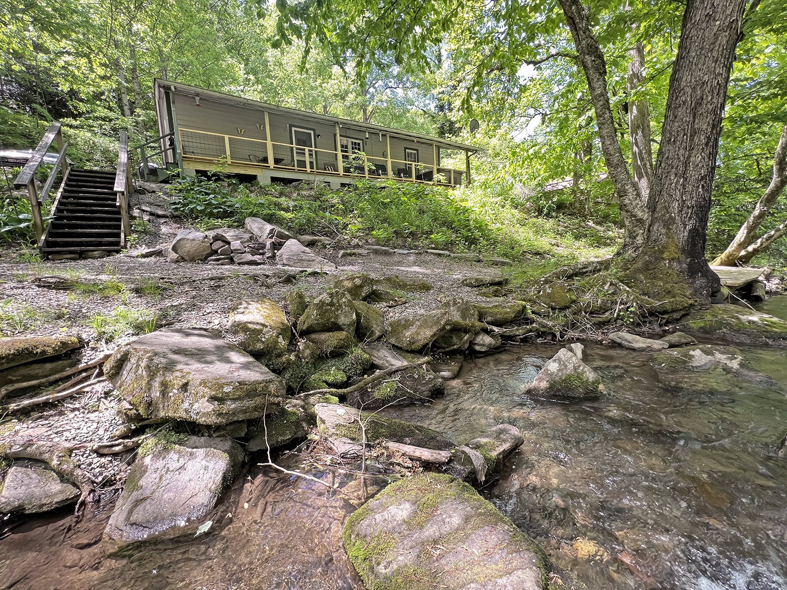 NC Mountain Cabin Rental on Trout Stream Near Bryson City Fishing Cabin