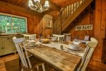 Spacious dining for 2-6 guests.