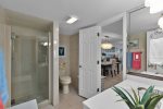 The Guest Bathroom Features a Shower 