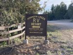 Mammoth Creek RV Resort - Site 3 - Sport Court - Dog friendly - Fire Pit Site# 3 – 75′ x 25′ usable gravel area, 50 Amp