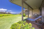From the living room, step outside onto the spacious lanai, designed for outdoor living at its finest