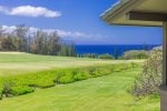 The lanai off the master bedroom offers gorgeous ocean views