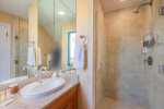 Enjoy the added convenience of extra space for everyone to get ready with ease